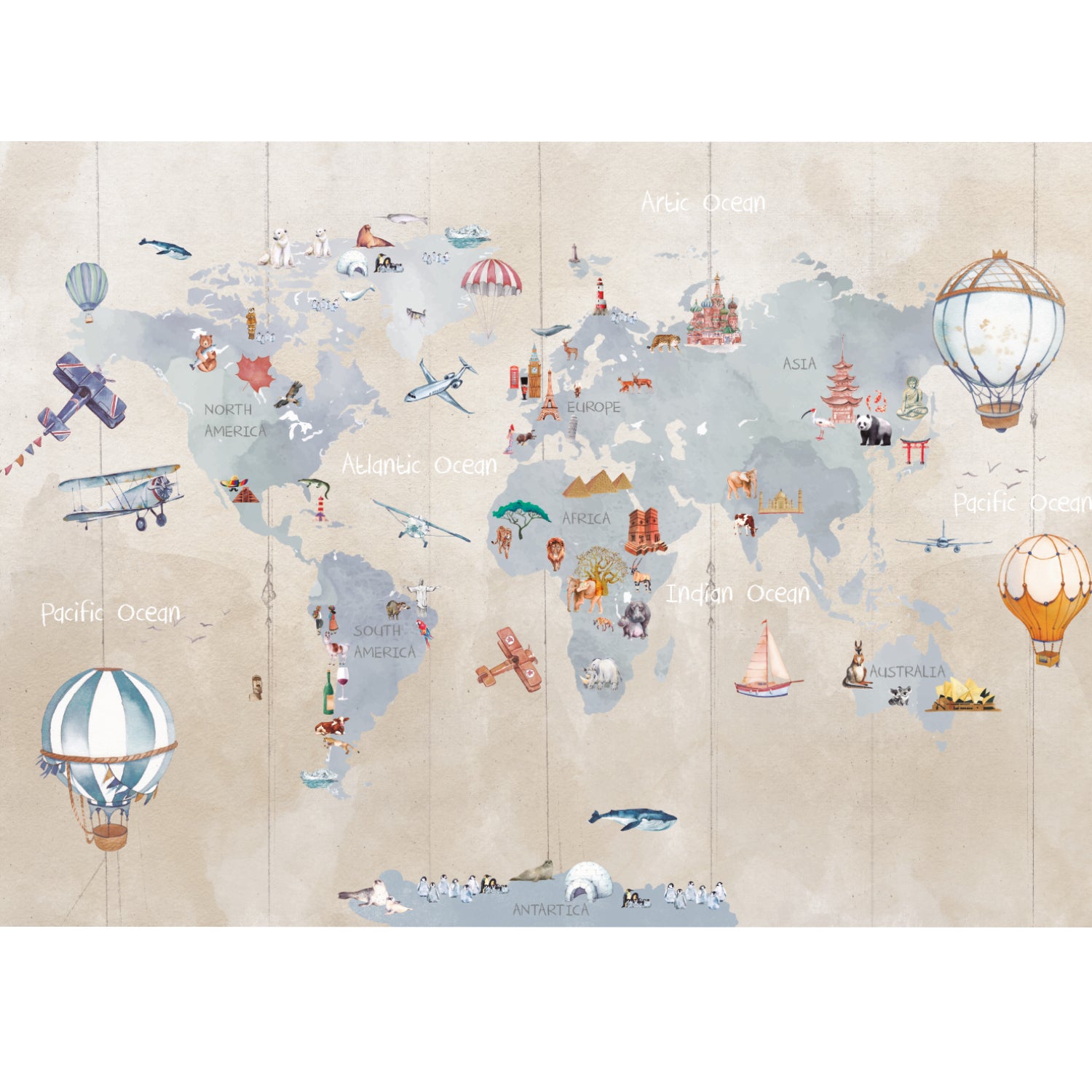 Mapa Mundi Globos