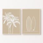 Lámina impresa Ilustración Palmera y Surf Fine Art  | AS PRINT STUDIO 