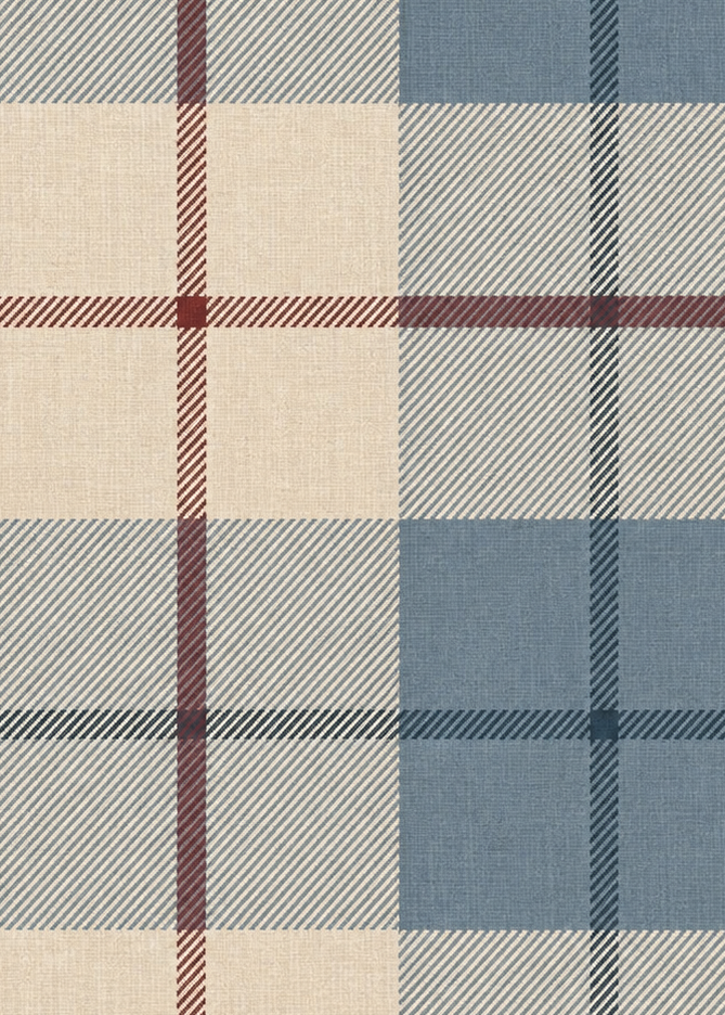 Patrón cuadros check escoses en tonos beige, borde y azul 