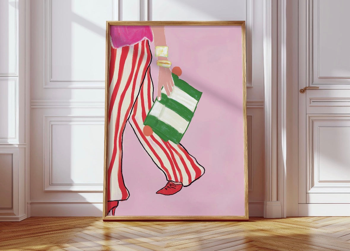 Lámina impresa fine art. Stripe Pants- as print studio 