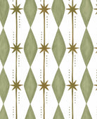 Papel mural geométrico Aurora Rose de AS Print Studio en tono oliva, diseño acuarelado moderno para dormitorios y espacios interiores.